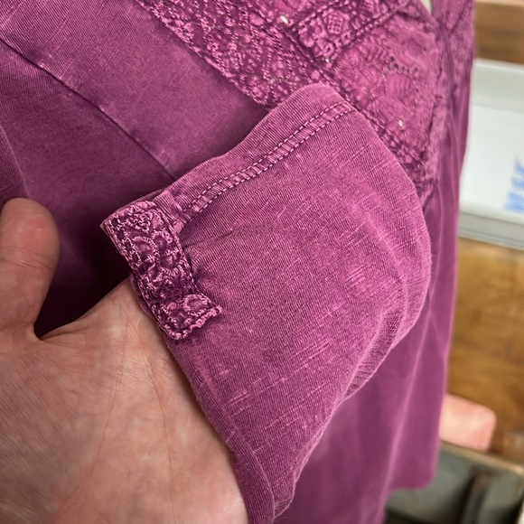 Lucky Brand Purple Embroidered Bib Tee - Picture 9 of 10